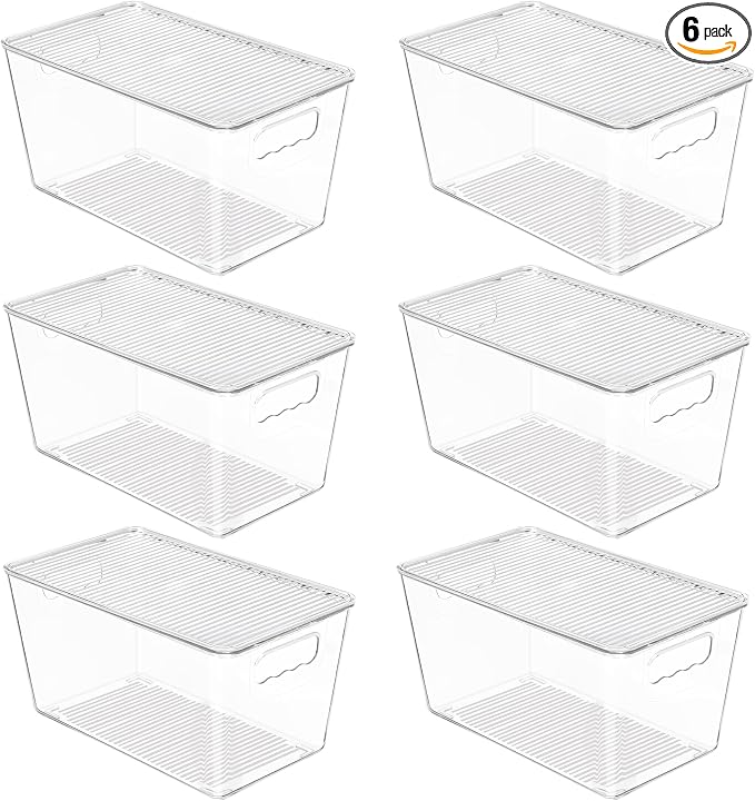 Vtopmart 6 Pack Clear Stackable Storage Bins by Vtopmart