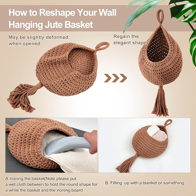 Honeydak 3 Hanging Baskets, Cotton Rope - Image 4