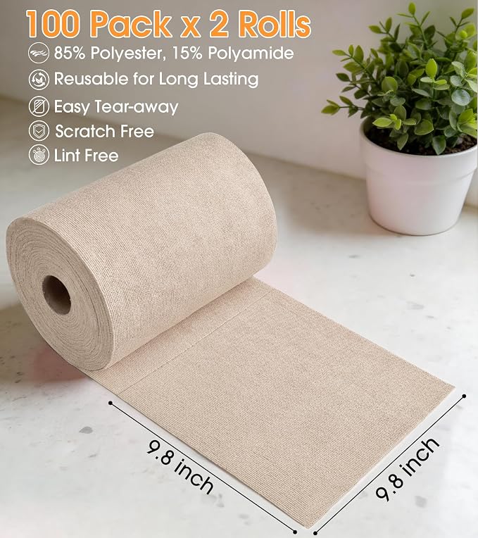 KitchLife Microfiber Cleaning Cloth Roll, 200 Pack - Image 2