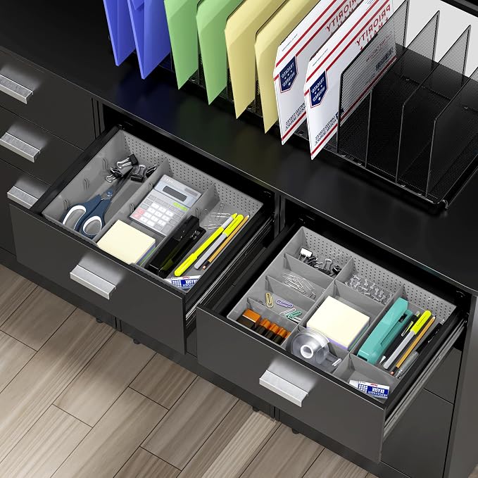 Simple Houseware Drawer Organizer Tray, 9 Adjustable Compartments, and Craft - Image 2