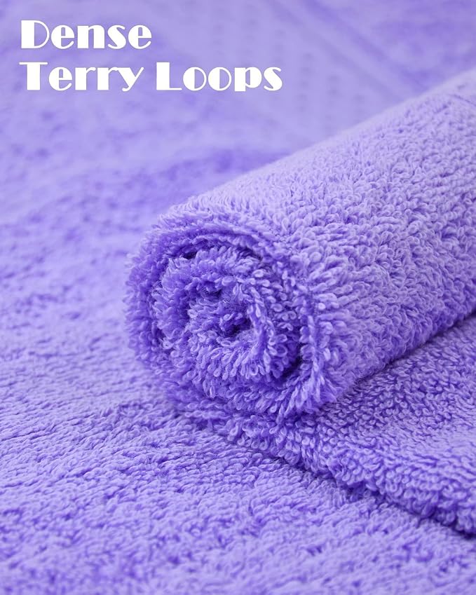 Cleanbear Wash Cloths Cotton Facecloths Set of 6, 13 by 13 Inches | Large - Image 3