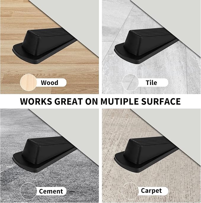 Door Stoppers, 4 Pack Premium Rubber Door Stoppers - Image 4