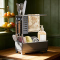MOUKABAL 2-Tier Sponge Holder for Kitchen Sink, Sink Caddy Organizer Grey by MOUKABALGREATHELPER