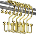Titanker Gold Shower Curtain Hooks Rings, Rust-Resistant Metal Double Glide by Titanker
