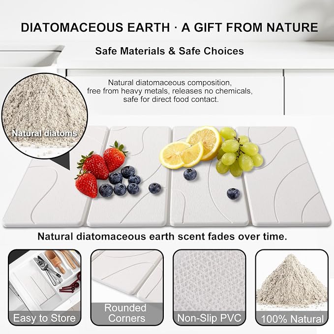 3 PCS Large Stone Dish Drying Mat - Image 4