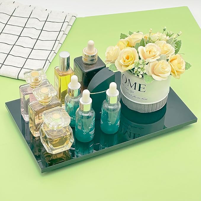 Acrylic Soap Tray, Soap Pedestal Stand Sink Tray for Kitchen Bathroom Counter, Black