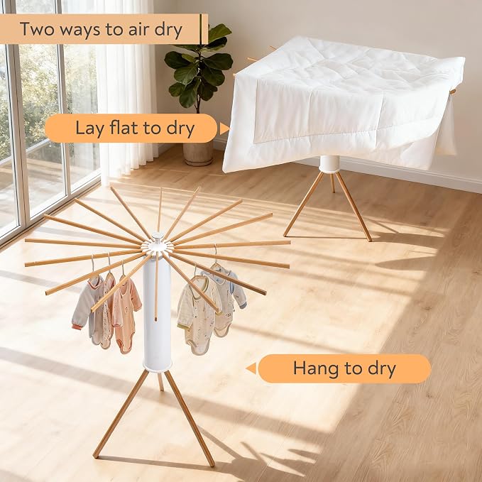 ZOFGENOW Clothes Drying Rack, Rotary Foldable Stand - Image 4