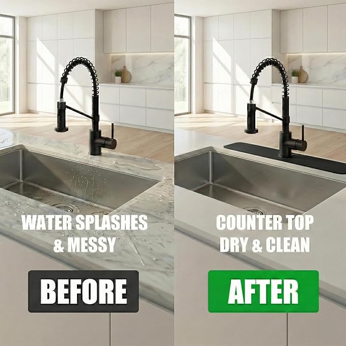 Cuttable Kitchen Sink Faucet Mat: 24"Lx5.5"W Splash Guard - Image 5