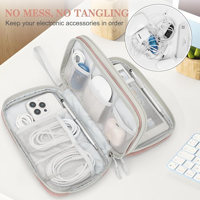 FYY Electronic Organizer, Travel Tech Pouch Bag, Waterproof, Double Layers - Image 5