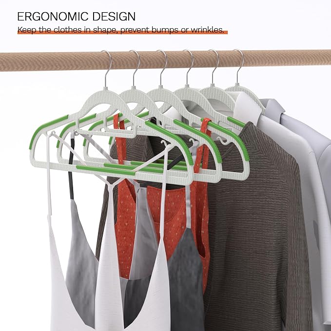 20 Pack Heavy Duty Plastic Hangers, Non Slip Clothes Hangers - Image 8