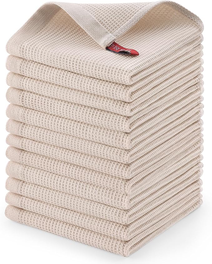 Homaxy 100% Cotton Waffle Weave Dish Cloths, 12 Pack by Homaxy