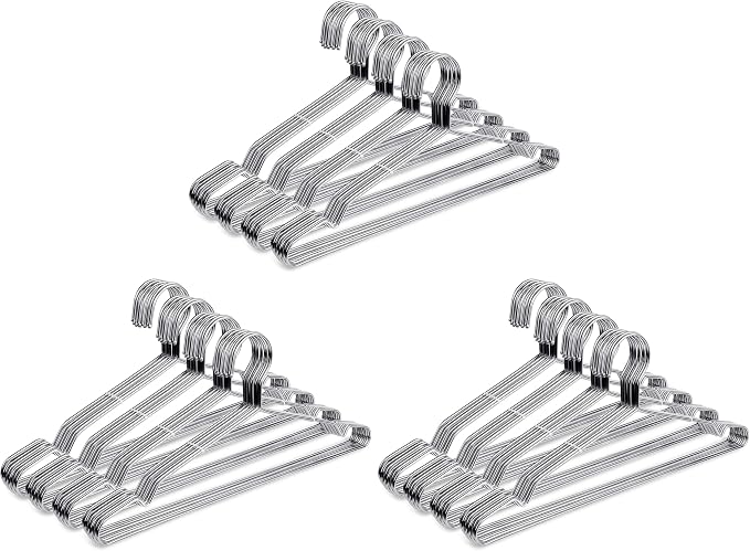 Fayleeko Wire Coat Hangers 120 Pack Strong Heavy Duty Stainless Steel Metal by Fayleeko