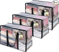 3 Pack 40L/60L/90L Clear Clothes Storage Bags by Vieshful