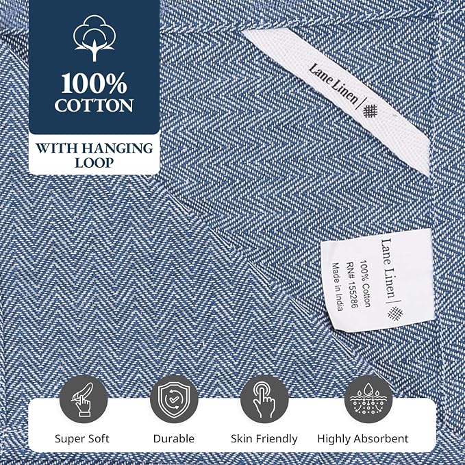 LANE LINEN Kitchen Towel Set 100% Cotton Absorbent Lint-Free 12 Pack - Image 8