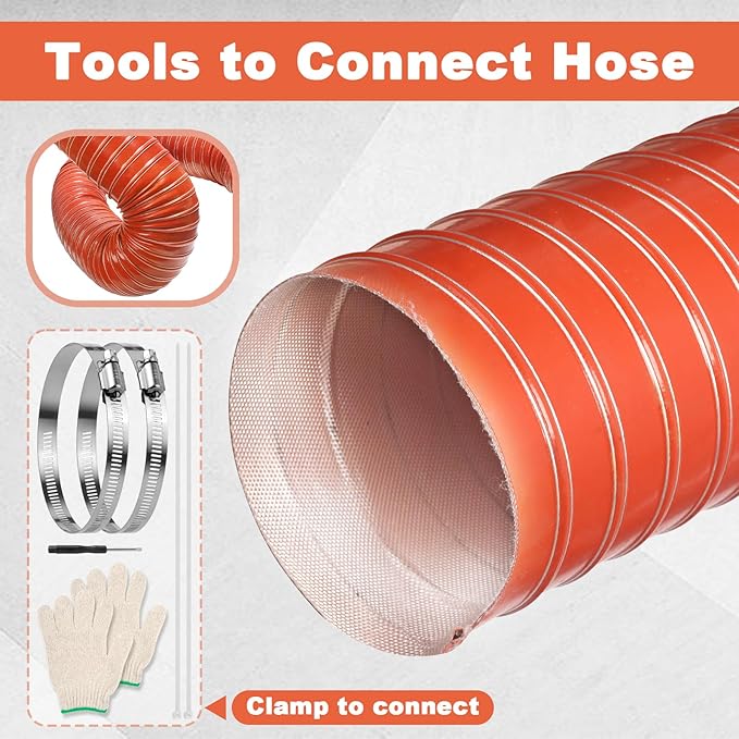 NOWBALL 3.5in Automotive Air Duct Hose, Length 2 Meter-6.6ft, 3.5" Silicone Flexible Cooling Ducting, 89mm High Heat Brake Exhaust Hose for Car, Garage, Dryer Air System