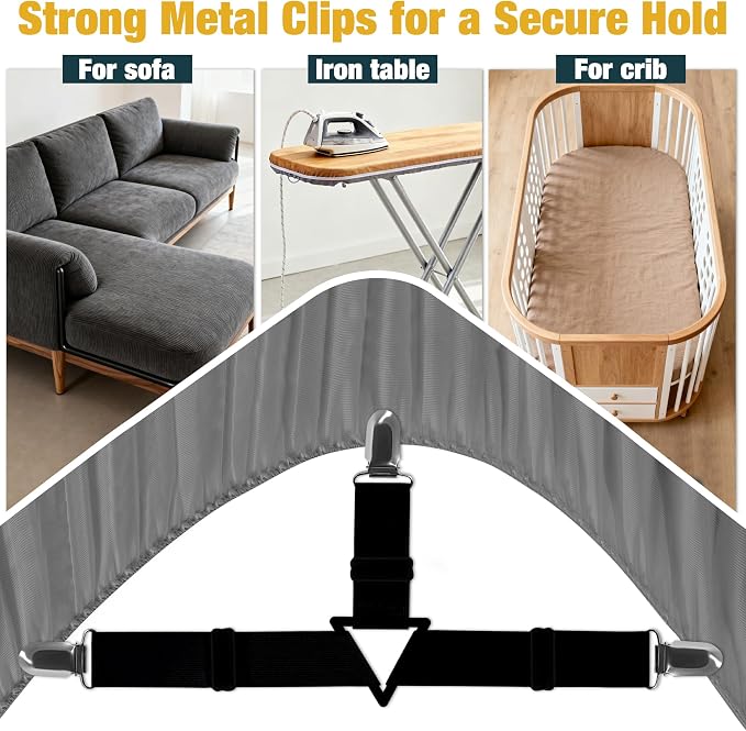 4 Pack Bed Sheet Fasteners, Adjustable Mattress Cover Straps - Image 7
