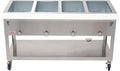 Kratos Commercial Mobile Electric Steam Table/Hot Food Table, 4 Wells, Stainless Steel, NSF 240V (28W-199)