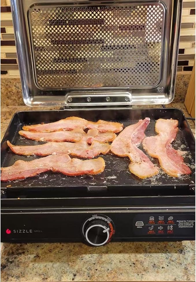 GR101 Cast Iron Griddle for Ninja Sizzle Smokeless Indoor Grill, Nonstick Flat Top Grill Plate for GR100 Electric Grill, for Ninja Sizzle Grill Griddle Plate with 20 Pcs Disposable Parchment Paper