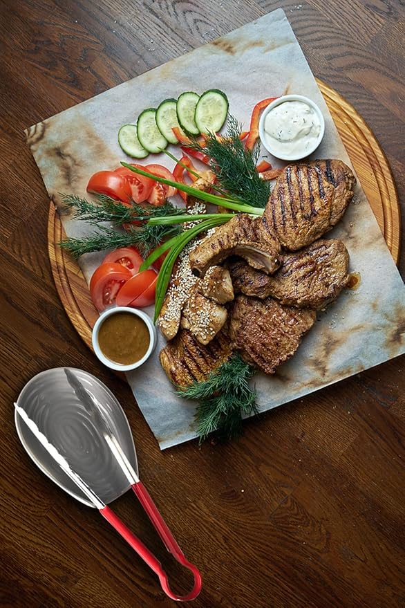 Spoon Rest for Stove Top, Large Ceramic Spoon Holder for Kitchen Counter, Farmhouse Cooking Utensil Rest Spatula Holder for Ladles and Tongs, Grey