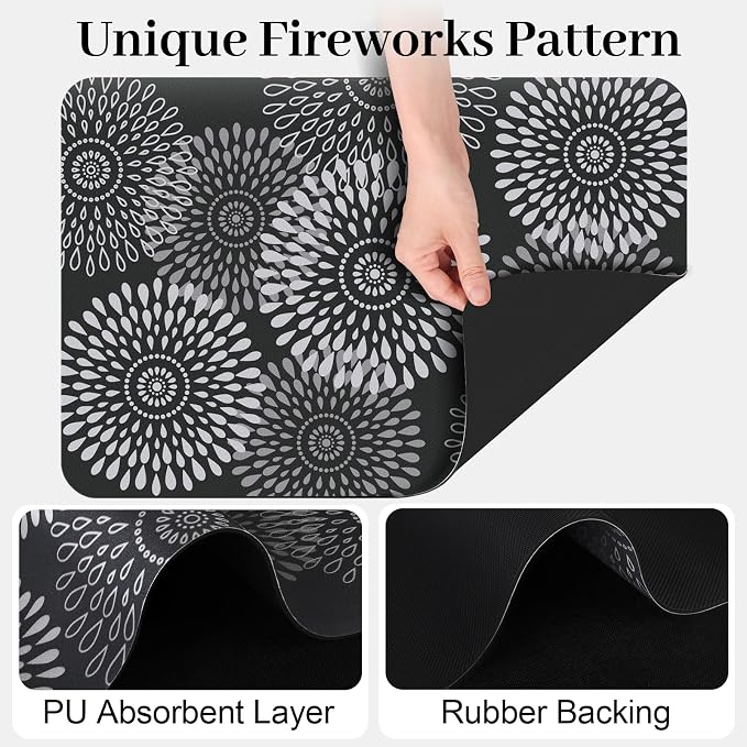 Dish Drying Mat Absorbent Kitchen Counter Mat Rubber Backing Draining Mat | - Image 6