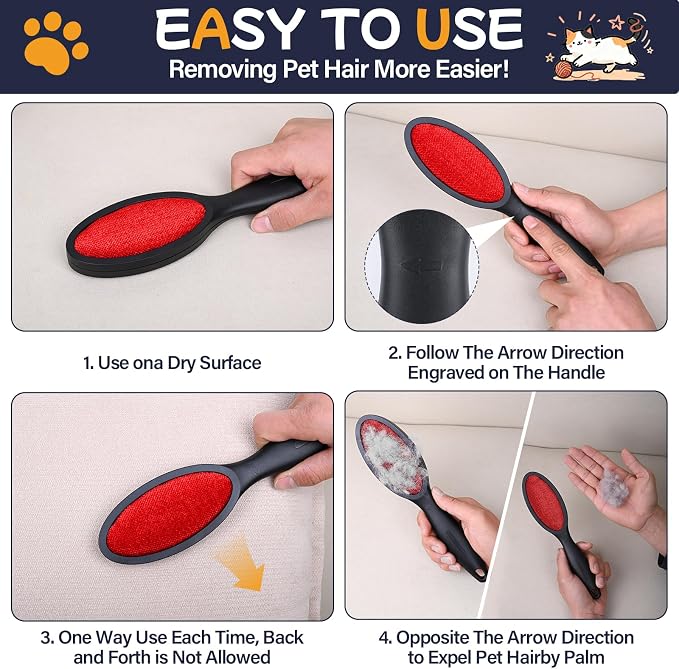 2 Pack Magic Lint Brush for Pet Hair, Double Sided Reusable Velvet Lint Remover - Image 4
