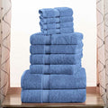 SUPERIOR Egyptian Cotton Ultra Plush & Absorbent, 10 Piece Set, Denim Blue | by SUPERIOR