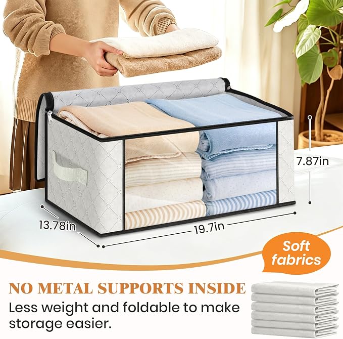 35L Closet Organizers, Foldable Under Bed Storage Containers | Storage Bags - Image 2