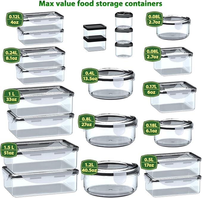 RockBerry 44 Pcs Food Storage Containers - Image 2