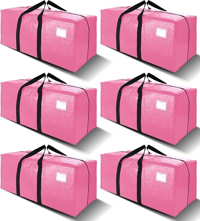 6 Pack Heavy Duty Extra Large Moving Bags W/Backpack Straps by VELVETSURE