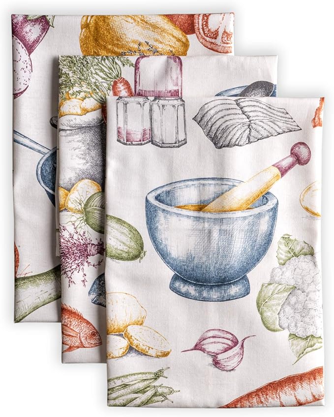Maison d' Hermine Kitchen Towels Set of 3 Reusable 100% Cotton 27.50" x 20" by MaisondHermine
