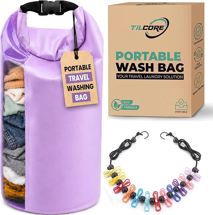 Travel Washing Machine & Retractable Clothesline by Unknown