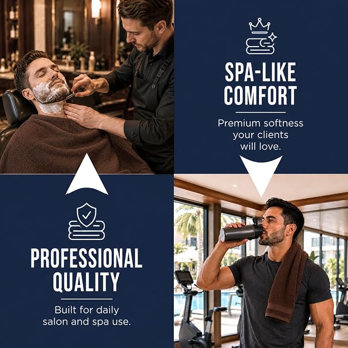 Bulk 72-Pack Professional Salon Spa & Wellness Towels, Dark Brown | Soft 100% - Image 4