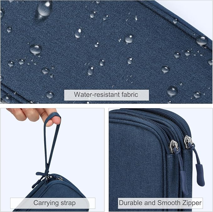 FYY Electronic Organizer, Travel Tech Pouch Bag, Cable Organizer Navy | Wrist - Image 4