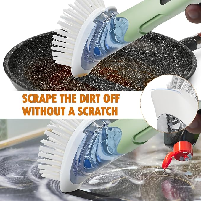 RIMAY Soap Dispensing Dish Brush Dish Scrubber - Image 4