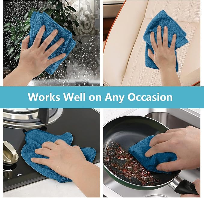 HOMEXCEL 50PK Microfiber Cleaning Cloth, Cleaning Rag - Image 5