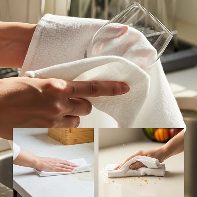 Dish Cloths Cotton| Kitchen Wash Cloth| Shop Towels Absorbent and Lint Free - Image 6