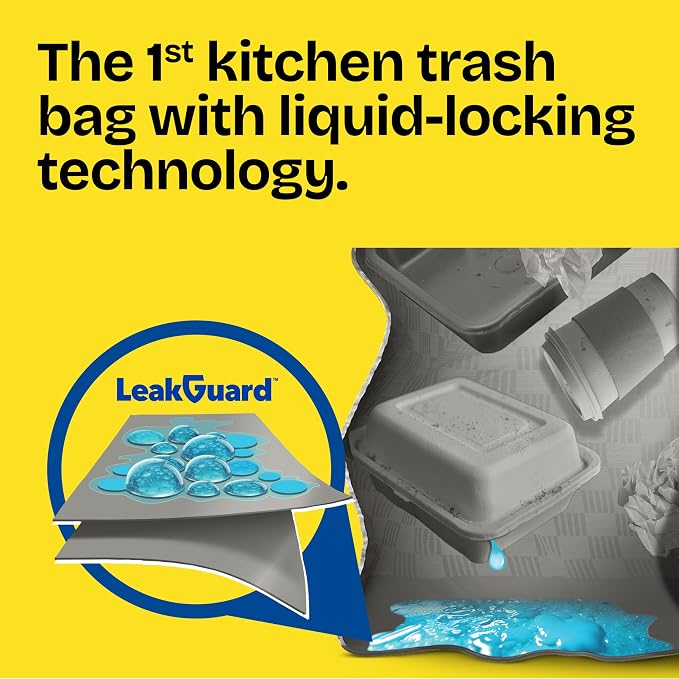 Glad ForceFlex MaxStrength LeakGuard Trash Bags, 13 Gal, Fresh Air, 90 Ct - Image 2