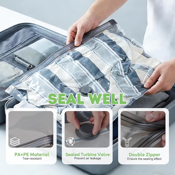 9 Pack Vacuum Seal Bags for Clothing Travel - Image 5