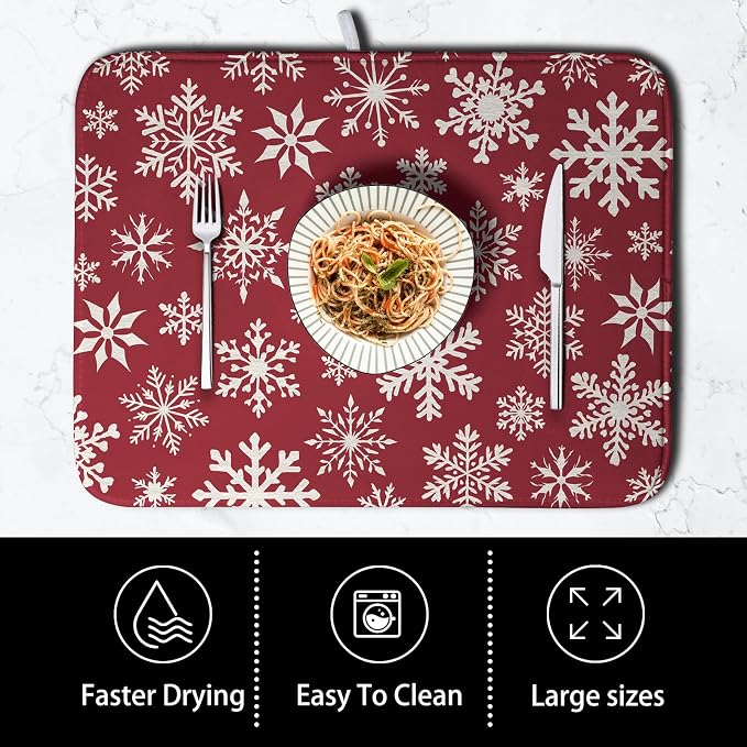 Christmas Snowflakes Dish Drying Mat - Image 4