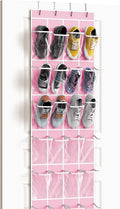 Simple Houseware 24 Pockets Clear Over the Door Shoe Organizer, 4 Durable Metal by SimpleHouseware