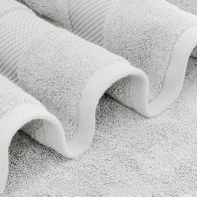 White Classic Luxury Bath Towel Set of 8 Pieces - Image 3