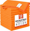 SIFANGKE Microfiber Cleaning Cloth, 12 Pack Orange Cleaning Rags by Unknown