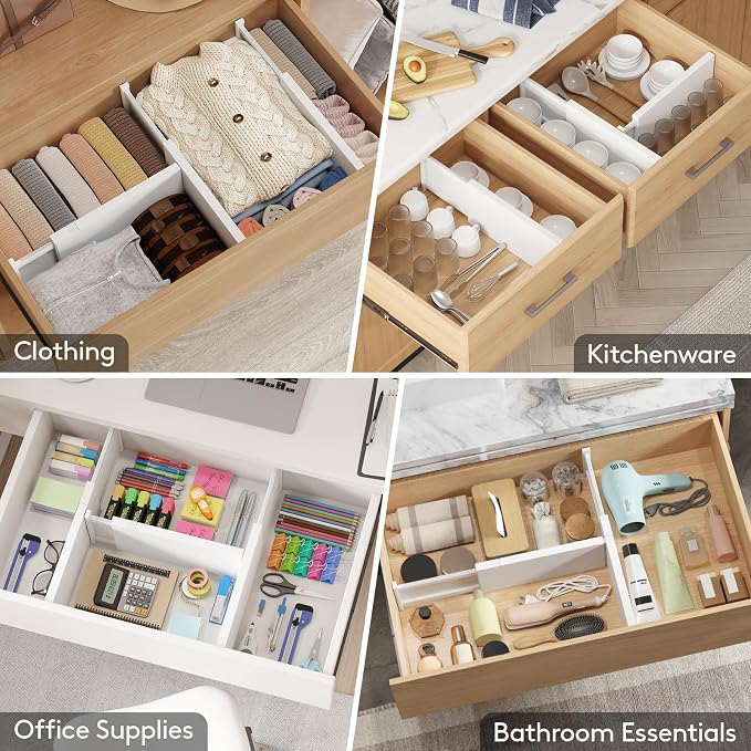 Lifewit 6" Tall Upgrade Drawer Dividers, Adjustable Deep Drawer Organizer | 14 - Image 7