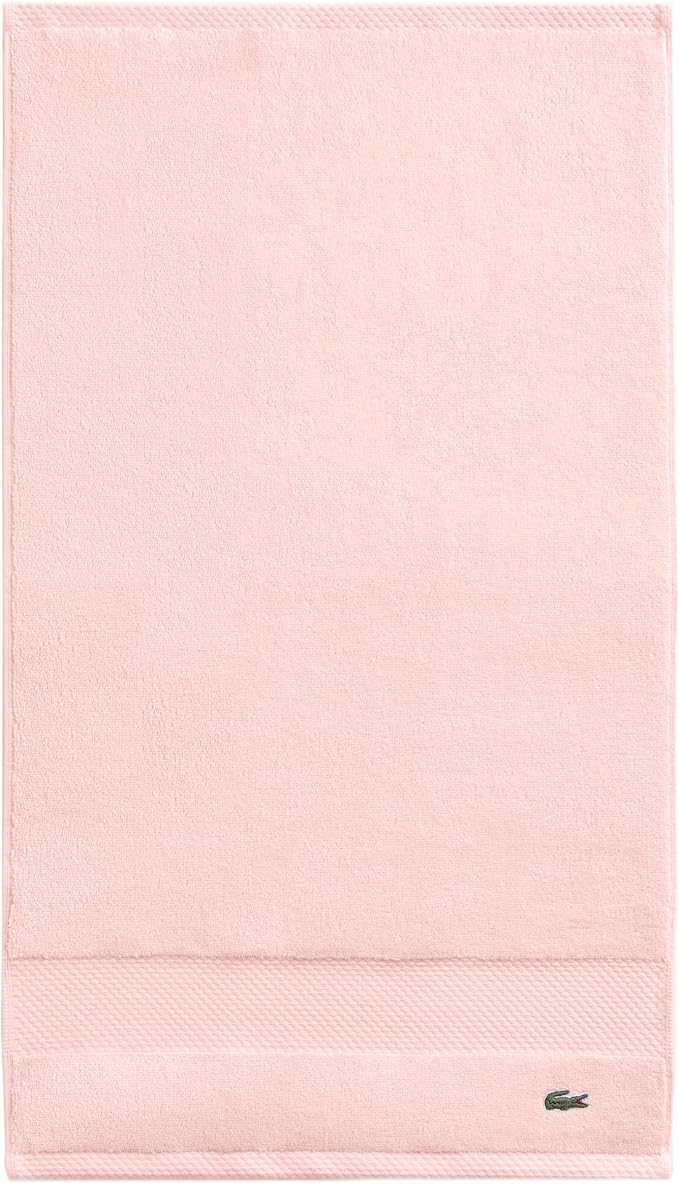 Lacoste Heritage 100% Supima Cotton Hand Towel 16" x 30", Light Pink | Highly by Unknown