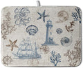Nautical Coastal Dish Drying Mat by Kwlegh
