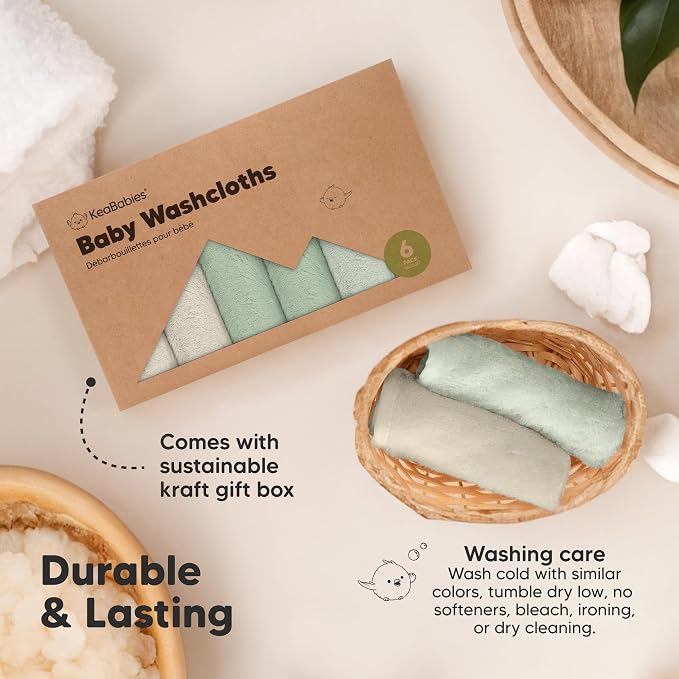 6-Pack Baby Washcloths, Soft Absorbent Washcloths - Image 7