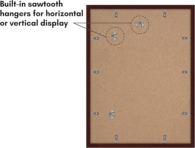 Americanflat 17x23 Picture Frame with Polished Plexiglass - Set of 5 - Use as 13x19 Frame with Mat or Display 17x23 Photo Without Mat - Galleria Collection - Picture Frames for Wall Display - Mahogany