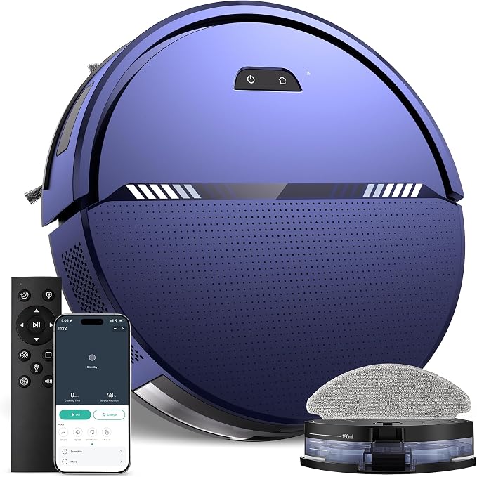 Robot Vacuum and Mop Combo, 8000Pa Strong Suction 2 in 1 Vacuum Robot by UMMUNDRobotVaccuumandMop