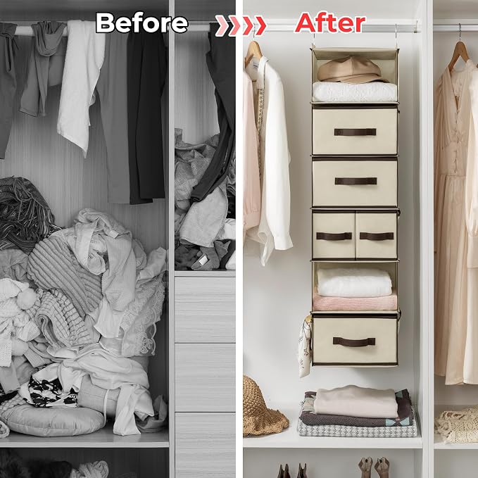 GRANNY SAYS Hanging Closet Organizer, 5 Drawers, 6 Shelves, 6 Pockets | Hanging - Image 8
