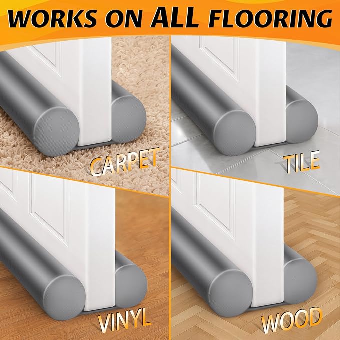 MAXTID Large Door Draft Blocker 36" Grey, Bottom Seal Strip - Image 7